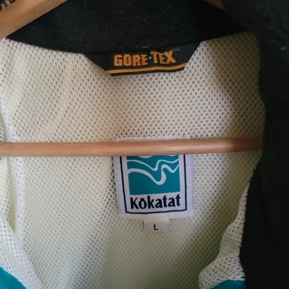 Vintage Kokatat Waterproof Jacket Green Blue Mesh Lined L Large